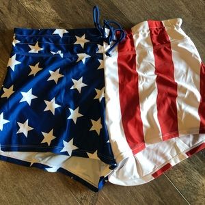 American flag swim shorts